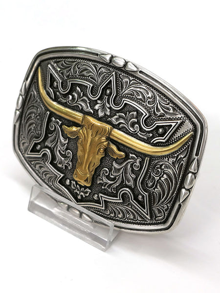 Nocona 37688 Engraved Floral Longhorn Head Western Belt Buckle. If you need any assistance with this item or the purchase of this item please call us at five six one seven four eight eight eight zero one Monday through Saturday 10:00a.m EST to 8:00 p.m EST