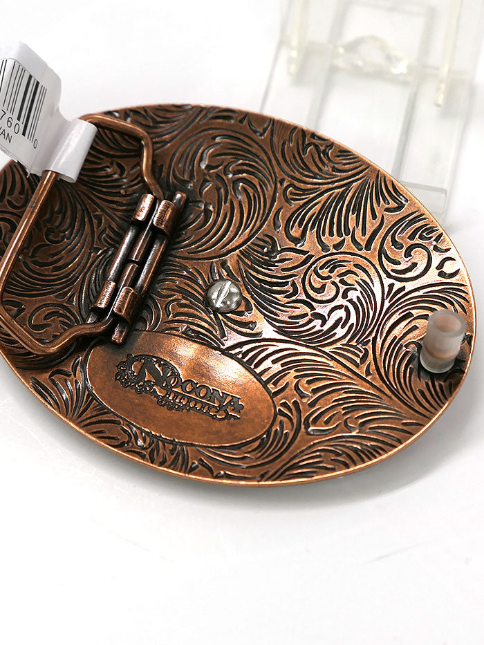 Nocona 37712 Oval Hammered Edge Buffalo Belt Buckle Copper And Silver front view. If you need any assistance with this item or the purchase of this item please call us at five six one seven four eight eight eight zero one Monday through Saturday 10:00a.m EST to 8:00 p.m EST