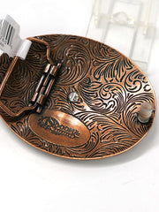 Nocona 37712 Oval Hammered Edge Buffalo Belt Buckle Copper And Silver back view. If you need any assistance with this item or the purchase of this item please call us at five six one seven four eight eight eight zero one Monday through Saturday 10:00a.m EST to 8:00 p.m EST