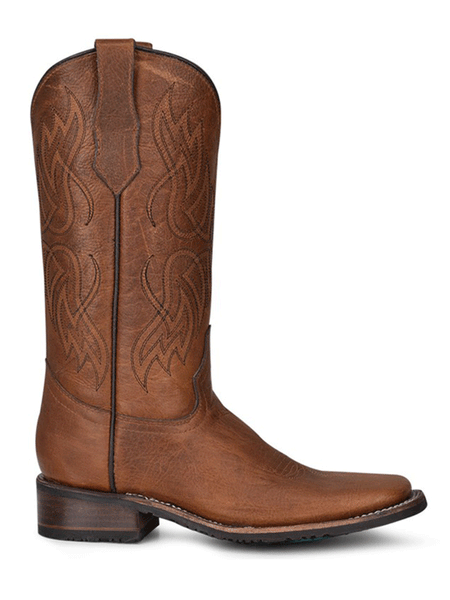 Circle G L5827 Ladies Embroidery Rubber Sole Square Toe Boots Honey side view. If you need any assistance with this item or the purchase of this item please call us at five six one seven four eight eight eight zero one Monday through Saturday 10:00a.m EST to 8:00 p.m EST