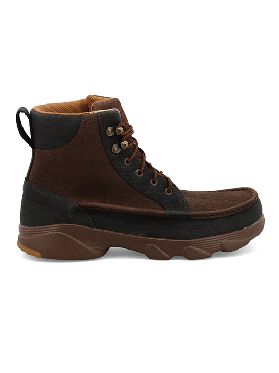 Twisted X MIE0003 Mens 6" Crossover Lace-Up Boots Light Brown & Dark Green outter side view. If you need any assistance with this item or the purchase of this item please call us at five six one seven four eight eight eight zero one Monday through Saturday 10:00a.m EST to 8:00 p.m EST