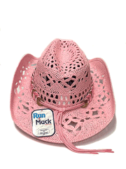 Bullhide NAUGHTY GIRL 2649P Western Straw Hat Pink back view. If you need any assistance with this item or the purchase of this item please call us at five six one seven four eight eight eight zero one Monday through Saturday 10:00a.m EST to 8:00 p.m EST
