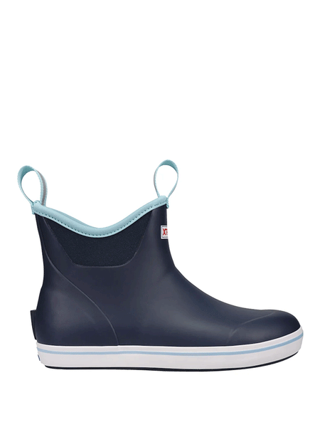 Xtratuf XWAB-201 Womens Ankle Deck Boot Navy side view. If you need any assistance with this item or the purchase of this item please call us at five six one seven four eight eight eight zero one Monday through Saturday 10:00a.m EST to 8:00 p.m EST