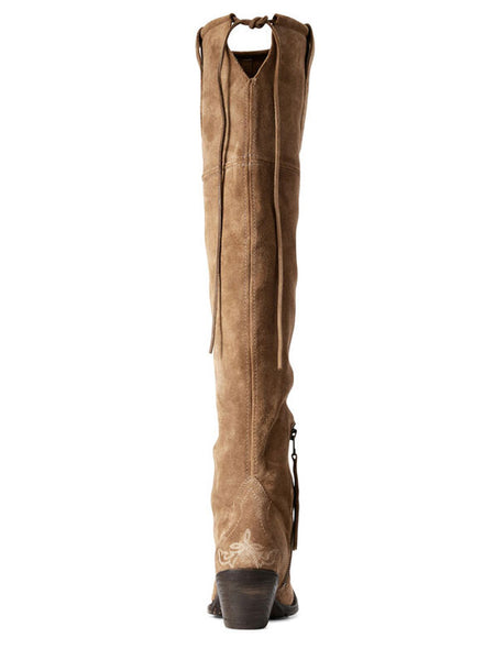 Ariat 10029674 Womens Pandora Western Boot Dijon Suede back view. If you need any assistance with this item or the purchase of this item please call us at five six one seven four eight eight eight zero one Monday through Saturday 10:00a.m EST to 8:00 p.m EST