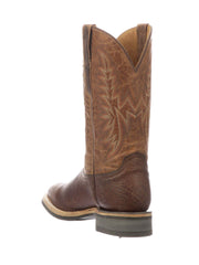 Lucchese M4090.WF Mens Rudy Cowhide Performance Cowboy Boots Chocolate Peanut Back View. If you need any assistance with this item or the purchase of this item please call us at five six one seven four eight eight eight zero one Monday through Saturday 10:00a.m EST to 8:00 p.m EST