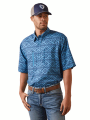 Ariat 10043512 Mens VentTEK Classic Fit Shirt Rainwater front view. If you need any assistance with this item or the purchase of this item please call us at five six one seven four eight eight eight zero one Monday through Saturday 10:00a.m EST to 8:00 p.m EST