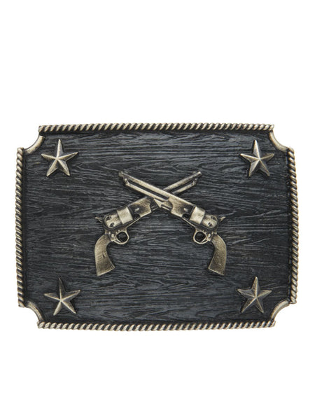 AndWest IC002 Crossed Pistols With Stars Iconic Classic Buckle front view. If you need any assistance with this item or the purchase of this item please call us at five six one seven four eight eight eight zero one Monday through Saturday 10:00a.m EST to 8:00 p.m EST