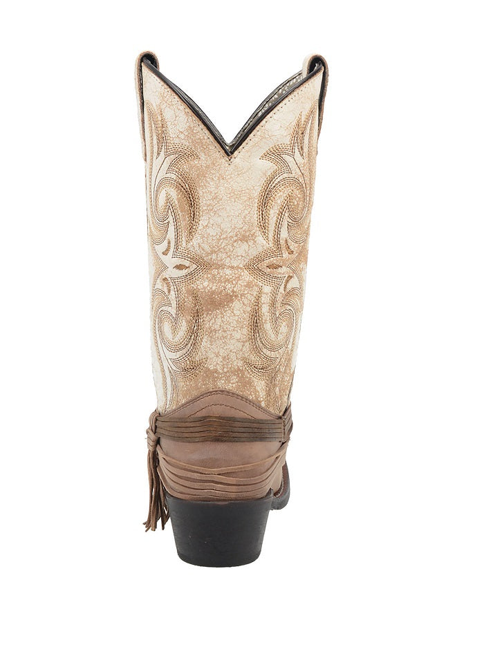 Laredo 51091 Womens Myra Leather Boot Sand and White front-side view
