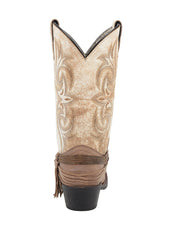 Laredo 51091 Womens Myra Leather Boot Sand and White back view