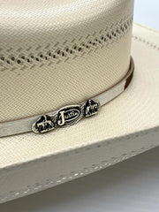 Justin JS5156CTRN42 50x Cattle Ranch Straw Cowboy Hat Ivory close up