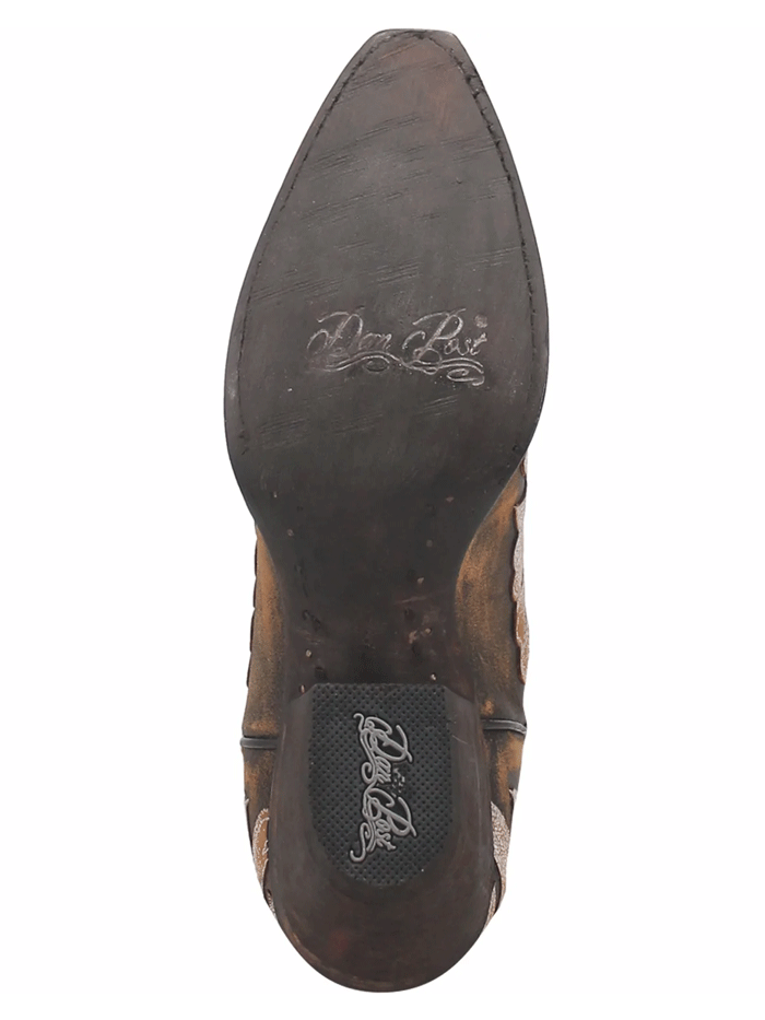 Dan Post DP4359 Womens Ndulgence Overlays Leather Boot Brown And White front and side view. If you need any assistance with this item or the purchase of this item please call us at five six one seven four eight eight eight zero one Monday through Saturday 10:00a.m EST to 8:00 p.m EST