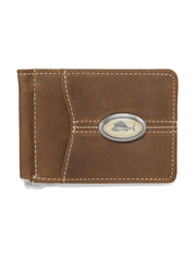 Brighton E70169 Mens Trinidad Deep Sea Money Clip Wallet Bark front view. If you need any assistance with this item or the purchase of this item please call us at five six one seven four eight eight eight zero one Monday through Saturday 10:00a.m EST to 8:00 p.m EST