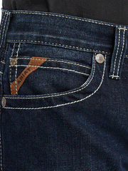 Ariat 10042203 Mens M8 Modern Ricardo Slim Leg Jean Memphis front pocket close up. If you need any assistance with this item or the purchase of this item please call us at five six one seven four eight eight eight zero one Monday through Saturday 10:00a.m EST to 8:00 p.m EST