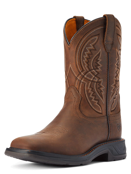 Ariat 10042412 Kids WorkHog XT Coil Western Boot Dirt Roads side and front view. If you need any assistance with this item or the purchase of this item please call us at five six one seven four eight eight eight zero one Monday through Saturday 10:00a.m EST to 8:00 p.m EST