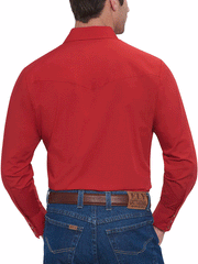 Ely Cattleman 15201905-70 Mens Long Sleeve Solid Western Shirt Red back view. If you need any assistance with this item or the purchase of this item please call us at five six one seven four eight eight eight zero one Monday through Saturday 10:00a.m EST to 8:00 p.m EST