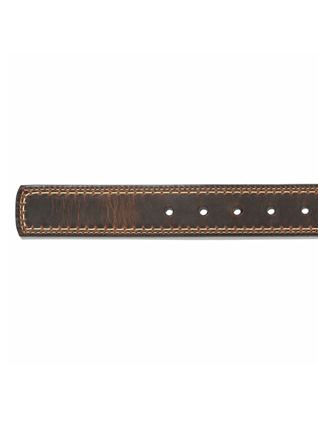 Vintage Bison VB-6315 Mens Sycamore Leather Belt Whiskey end of belt detail. If you need any assistance with this item or the purchase of this item please call us at five six one seven four eight eight eight zero one Monday through Saturday 10:00a.m EST to 8:00 p.m EST