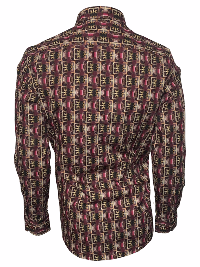 Rangers 255CA01 Rafael Amaya Mens Western Shirt Print Multi Color front view. If you need any assistance with this item or the purchase of this item please call us at five six one seven four eight eight eight zero one Monday through Saturday 10:00a.m EST to 8:00 p.m EST