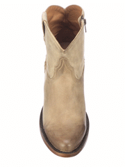 Lucchese M6006 Womens Avery Cross Stitch Bootie Pearl Bone front view from above. If you need any assistance with this item or the purchase of this item please call us at five six one seven four eight eight eight zero one Monday through Saturday 10:00a.m EST to 8:00 p.m EST