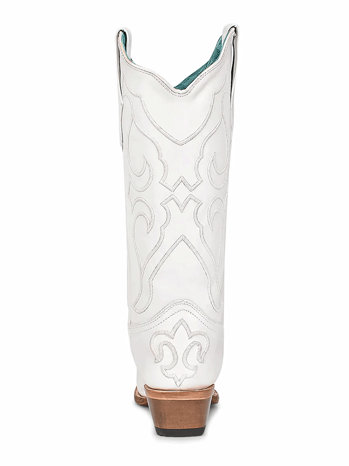 Corral Z5046 Ladies Embroidery Western Boot White front-side view. If you need any assistance with this item or the purchase of this item please call us at five six one seven four eight eight eight zero one Monday through Saturday 10:00a.m EST to 8:00 p.m EST