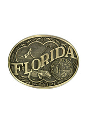 Montana Silversmiths 60811FLC Florida State Heritage Attitude Buckle front view. If you need any assistance with this item or the purchase of this item please call us at five six one seven four eight eight eight zero one Monday through Saturday 10:00a.m EST to 8:00 p.m EST