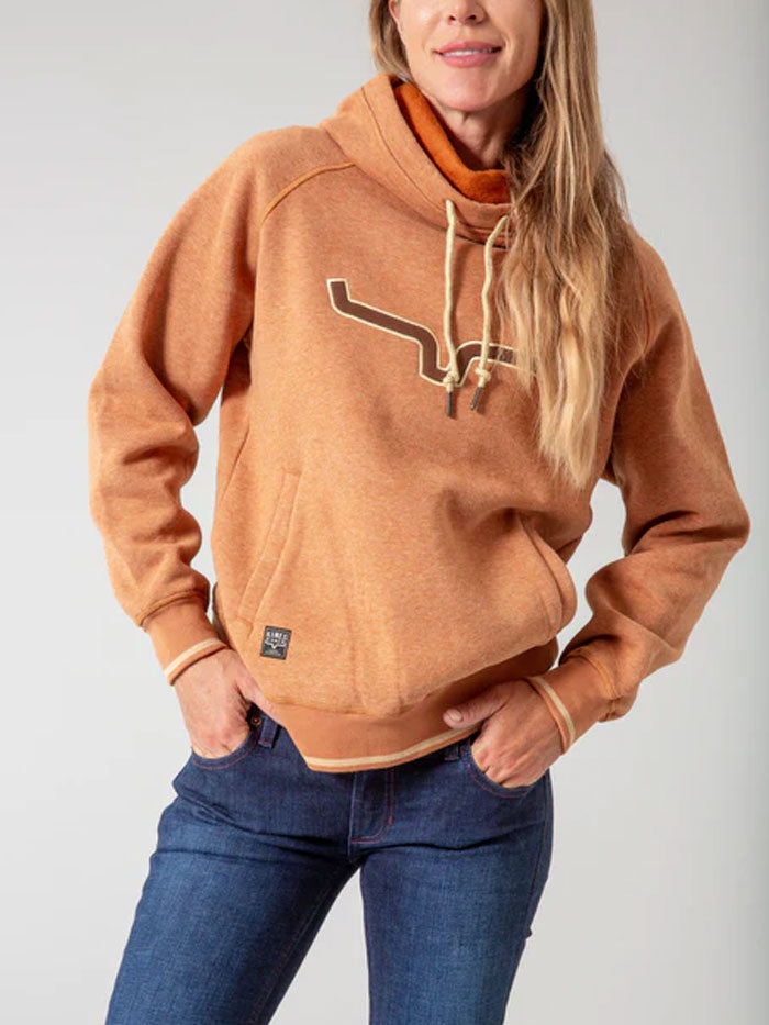 Kimes Ranch TWO SCOOPS Womens Fleece Hoodie Rusty Heather front view. If you need any assistance with this item or the purchase of this item please call us at five six one seven four eight eight eight zero one Monday through Saturday 10:00a.m EST to 8:00 p.m EST