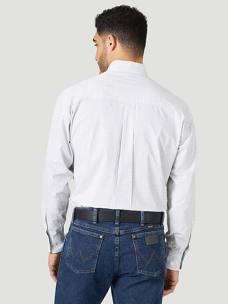 Wrangler 10MGSQ964 Mens George Strait Long Sleeve Button Down Shirt Sea back view. If you need any assistance with this item or the purchase of this item please call us at five six one seven four eight eight eight zero one Monday through Saturday 10:00a.m EST to 8:00 p.m EST