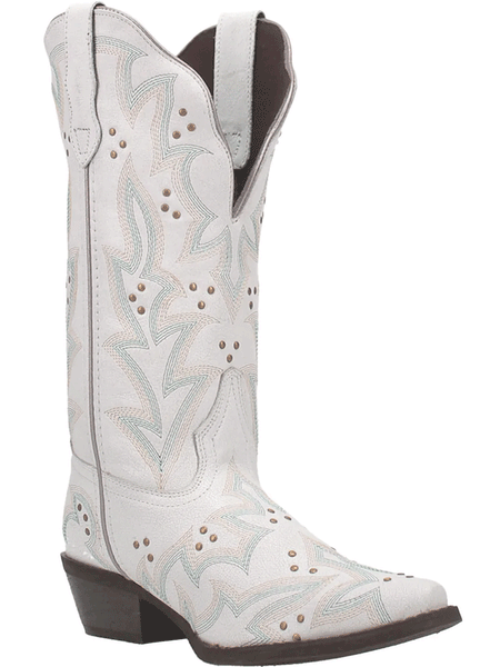 Laredo 52419 Womens Adrian Leather Boot White front and side view. If you need any assistance with this item or the purchase of this item please call us at five six one seven four eight eight eight zero one Monday through Saturday 10:00a.m EST to 8:00 p.m EST
