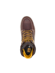 Caterpillar P91402 Mens Impact Waterproof Carbon Composite Toe Work Boot Friar Brown view from above. If you need any assistance with this item or the purchase of this item please call us at five six one seven four eight eight eight zero one Monday through Saturday 10:00a.m EST to 8:00 p.m EST
