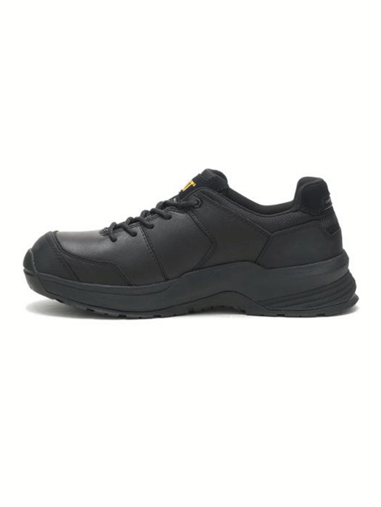 Caterpillar P91351 Mens Streamline 2.0 Leather Composite Toe Black inner side view. If you need any assistance with this item or the purchase of this item please call us at five six one seven four eight eight eight zero one Monday through Saturday 10:00a.m EST to 8:00 p.m EST