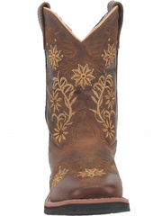 Dan Post DPC2942 DPC3942 Kids Gardenia Floral Western Boots Honey front view. If you need any assistance with this item or the purchase of this item please call us at five six one seven four eight eight eight zero one Monday through Saturday 10:00a.m EST to 8:00 p.m EST