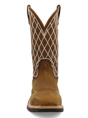 Twisted X WXBN002 Womens Western Nano Toe Work Boot Oiled Saddle & Dark Brown front view. If you need any assistance with this item or the purchase of this item please call us at five six one seven four eight eight eight zero one Monday through Saturday 10:00a.m EST to 8:00 p.m EST