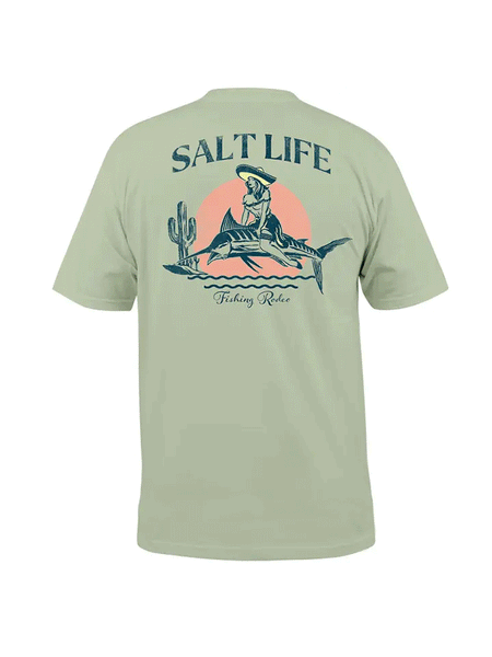 Salt Life SLM10910 Mens Fishing Rodeo Short Sleeve Tee Seafoam back view
