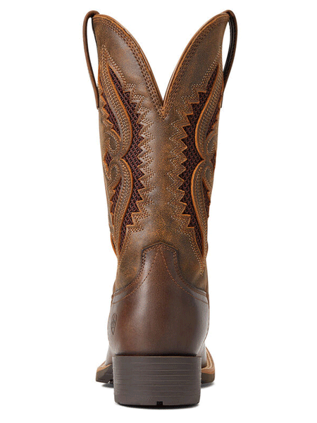 Ariat 10040411 Womens Hybrid Rancher VentTek 360° Western Boot Distressed Tan back view. If you need any assistance with this item or the purchase of this item please call us at five six one seven four eight eight eight zero one Monday through Saturday 10:00a.m EST to 8:00 p.m EST