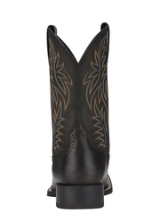 Ariat 10016292 Mens Sport Wide Square Toe Western Boot Black back view. If you need any assistance with this item or the purchase of this item please call us at five six one seven four eight eight eight zero one Monday through Saturday 10:00a.m EST to 8:00 p.m EST