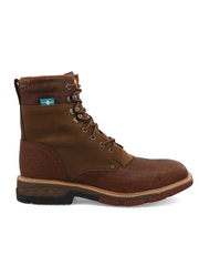 Twisted X MXALW01 Mens CellStretch Lacer Waterproof Alloy Toe Work Boot Cognac outter side view. If you need any assistance with this item or the purchase of this item please call us at five six one seven four eight eight eight zero one Monday through Saturday 10:00a.m EST to 8:00 p.m EST
