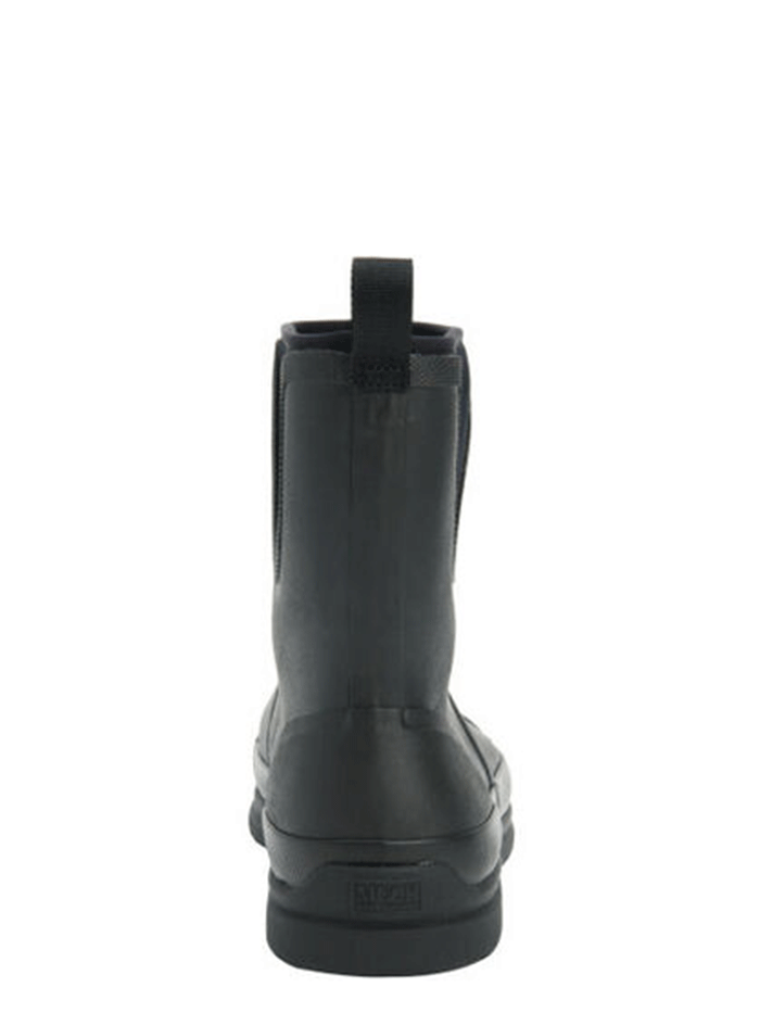 Muck OMM-000 Mens Originals Pull On Mid Boot Black front-side view. If you need any assistance with this item or the purchase of this item please call us at five six one seven four eight eight eight zero one Monday through Saturday 10:00a.m EST to 8:00 p.m EST
