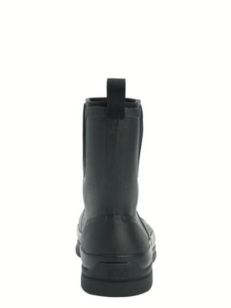 Muck OMM-000 Mens Originals Pull On Mid Boot Black back view. If you need any assistance with this item or the purchase of this item please call us at five six one seven four eight eight eight zero one Monday through Saturday 10:00a.m EST to 8:00 p.m EST