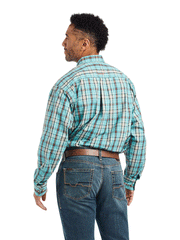 Ariat 10042338 Mens Pro Series Kian Classic Fit Shirt Ocean Depths back view. If you need any assistance with this item or the purchase of this item please call us at five six one seven four eight eight eight zero one Monday through Saturday 10:00a.m EST to 8:00 p.m EST
