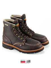 Thorogood 814-4140 Mens Flyway USA Waterproof 6″ Work Boot Briar Pitstop side view of pair. If you need any assistance with this item or the purchase of this item please call us at five six one seven four eight eight eight zero one Monday through Saturday 10:00a.m EST to 8:00 p.m EST