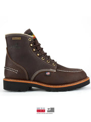 Thorogood 814-4140 Mens Flyway USA Waterproof 6″ Work Boot Briar Pitstop Side view. If you need any assistance with this item or the purchase of this item please call us at five six one seven four eight eight eight zero one Monday through Saturday 10:00a.m EST to 8:00 p.m EST