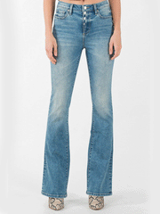 Miss Me H3636B51 Womens High Rise Bootcut Jeans Blue front view. If you need any assistance with this item or the purchase of this item please call us at five six one seven four eight eight eight zero one Monday through Saturday 10:00a.m EST to 8:00 p.m EST