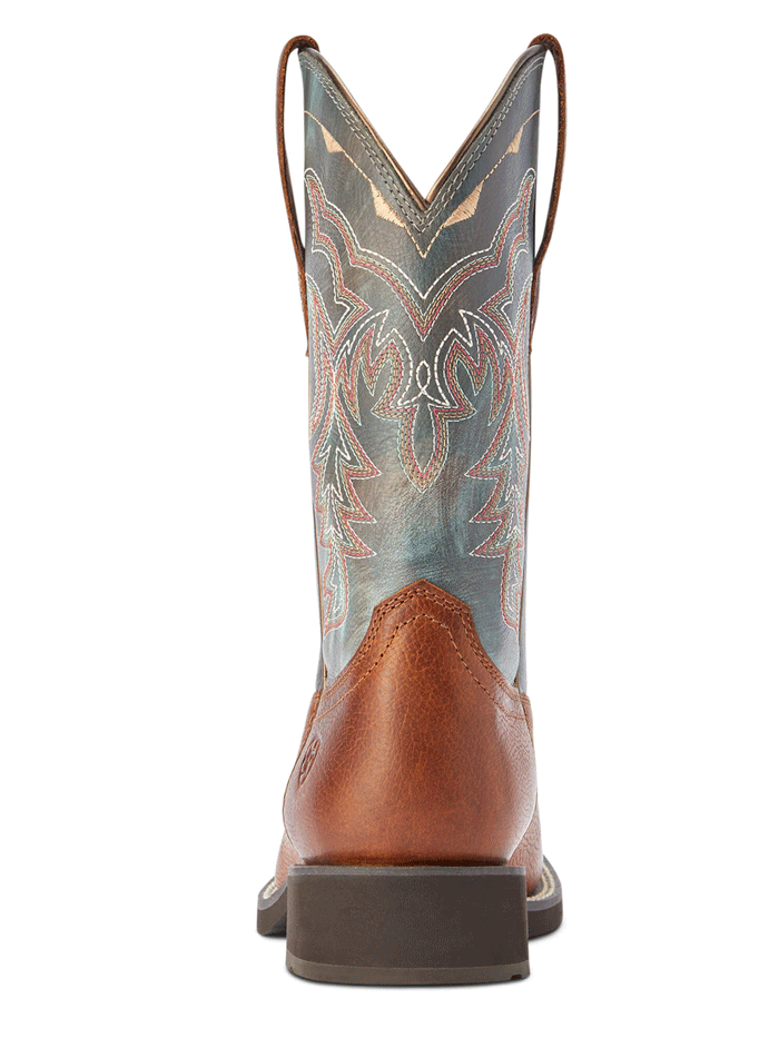 Ariat 10042420 Womens Delilah Square Toe Western Boots Spiced Cider side and front view.If you need any assistance with this item or the purchase of this item please call us at five six one seven four eight eight eight zero one Monday through Saturday 10:00a.m EST to 8:00 p.m EST