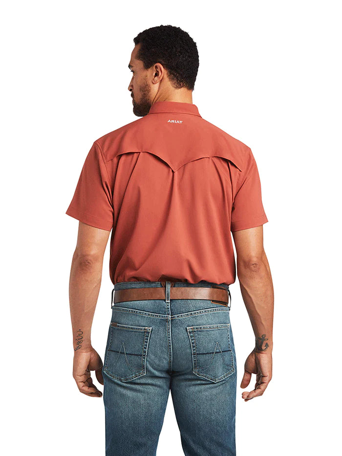 Ariat 10040456 Mens VentTEK Western Fitted Shirt Marsala front view. If you need any assistance with this item or the purchase of this item please call us at five six one seven four eight eight eight zero one Monday through Saturday 10:00a.m EST to 8:00 p.m EST