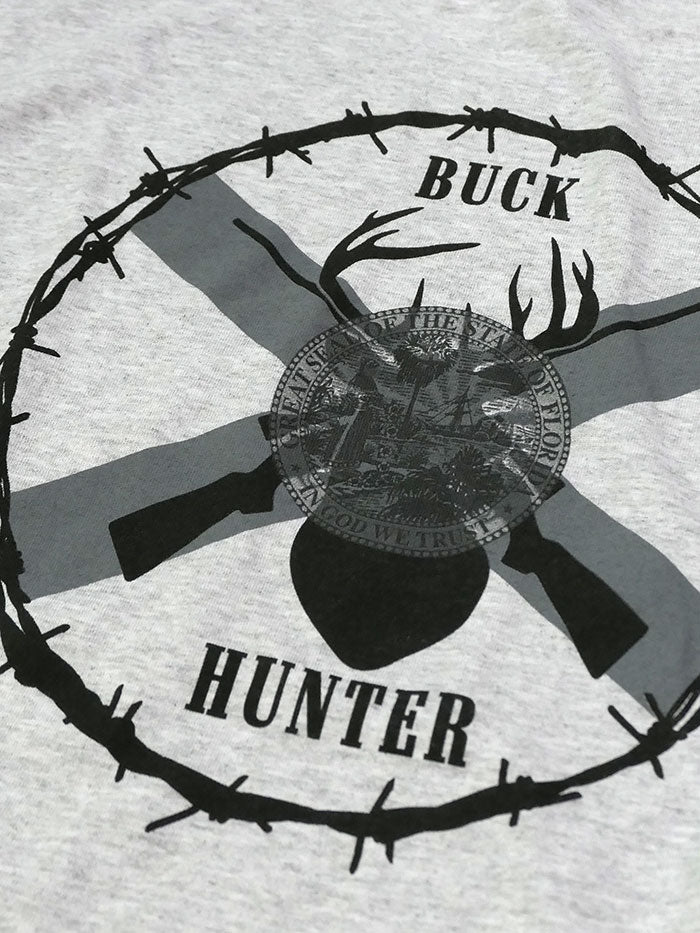 JC Western 9PC61SS-HGY Mens Buck Hunter Short Sleeve Tee Heather Grey back
