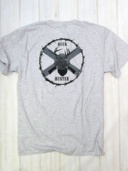 JC Western 9PC61SS-HGY Mens Buck Hunter Short Sleeve Tee Heather Grey back