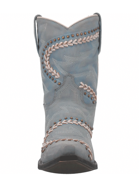 Laredo 52401 Womens Fancy Leather Boot With Studs Sky Blue front view. If you need any assistance with this item or the purchase of this item please call us at five six one seven four eight eight eight zero one Monday through Saturday 10:00a.m EST to 8:00 p.m EST