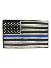 Montana Silversmiths A644TBL Stand Behind the Blue Line Flag Attitude Buckle front view. If you need any assistance with this item or the purchase of this item please call us at five six one seven four eight eight eight zero one Monday through Saturday 10:00a.m EST to 8:00 p.m EST