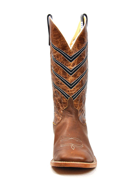 Anderson Bean 0107A-9216L Mens Stitched Square Toe Western Boot Brown front view. If you need any assistance with this item or the purchase of this item please call us at five six one seven four eight eight eight zero one Monday through Saturday 10:00a.m EST to 8:00 p.m EST