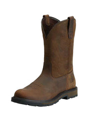 Ariat 10014238 Mens Groundbreaker Pull-On Work Boots Brown front and side view. If you need any assistance with this item or the purchase of this item please call us at five six one seven four eight eight eight zero one Monday through Saturday 10:00a.m EST to 8:00 p.m EST