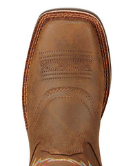 Ariat 10018676 Womens Delilah Square Toe Western Boots Toasted Brown view from above. If you need any assistance with this item or the purchase of this item please call us at five six one seven four eight eight eight zero one Monday through Saturday 10:00a.m EST to 8:00 p.m EST